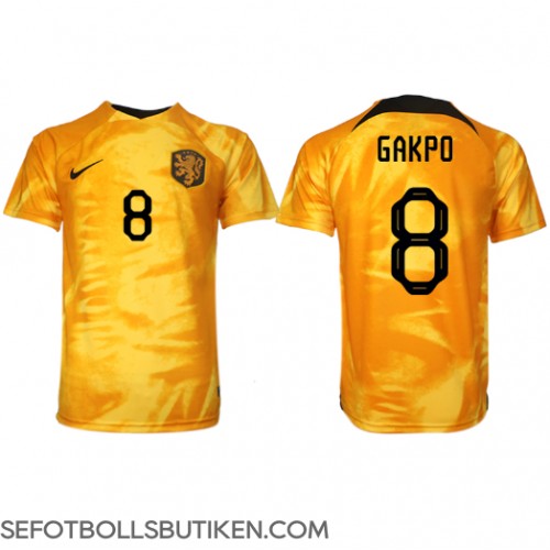 Nederländerna Cody Gakpo #8 Replika Hemma matchkläder VM 2022 Korta ärmar